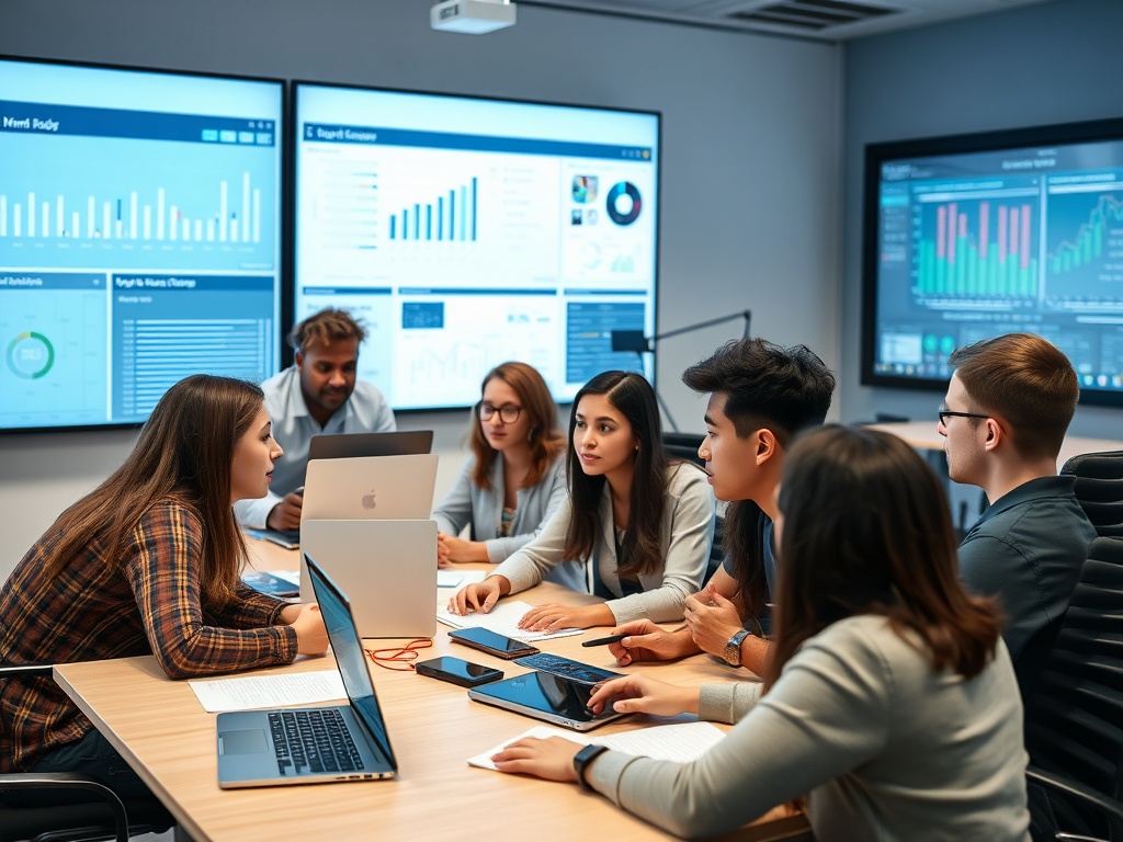 Студенты изучают аналитику данных